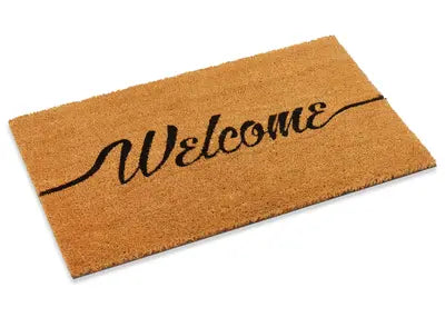 Cursive Welcome Coir Doormat - 18" x 47" - entryway product view