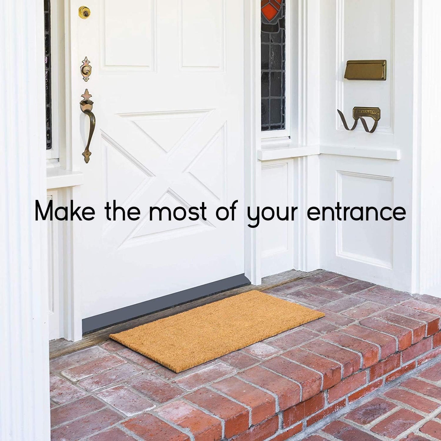 Ecomills Coco Coir Door Mat, 17" x 30" x 0.5", Heavy Duty, Indoor Outdoor, Large Size, Non-Slip Backing, Mats for Entry Ways, Garage, Floors, Patio, Entrance Areas