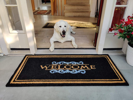 Elegant Welcome Coir Doormat with Non-Slip Vinyl Backing - alternate product view