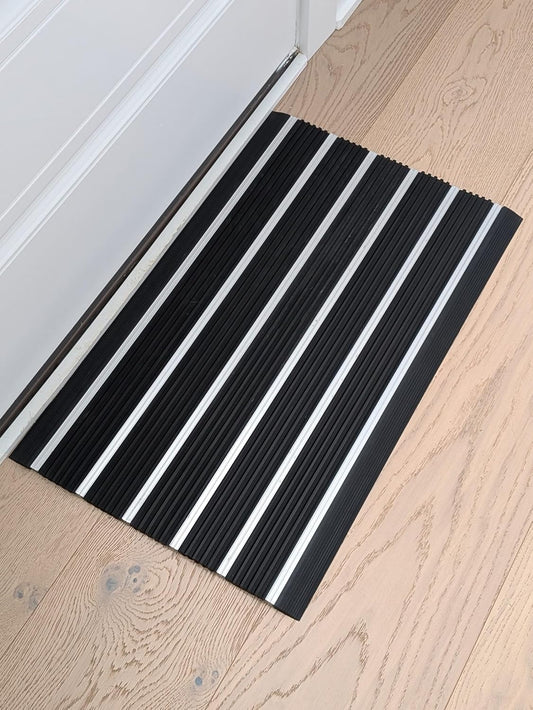 Ecomills Alumat Aluminum Front Door Mat, Heavy-Duty All-Weather Indoor/Outdoor Doormat with Non-Slip Rubber Edge – 17.3" x 27.5"