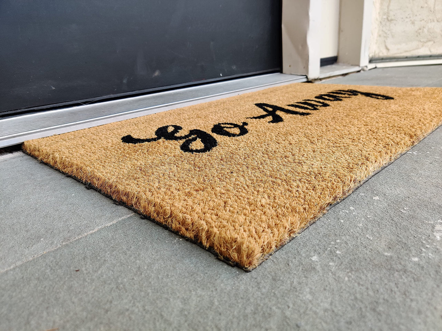 Go Away Coir Doormat with Non-Slip Vinyl Backing - entryway product view