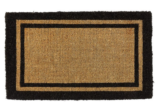 black border coco coir doormat front