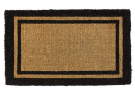 black border coco coir doormat front