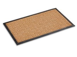 Beige  Water Retainer Mat with heavy rubber backing in four different Sizes with black edging