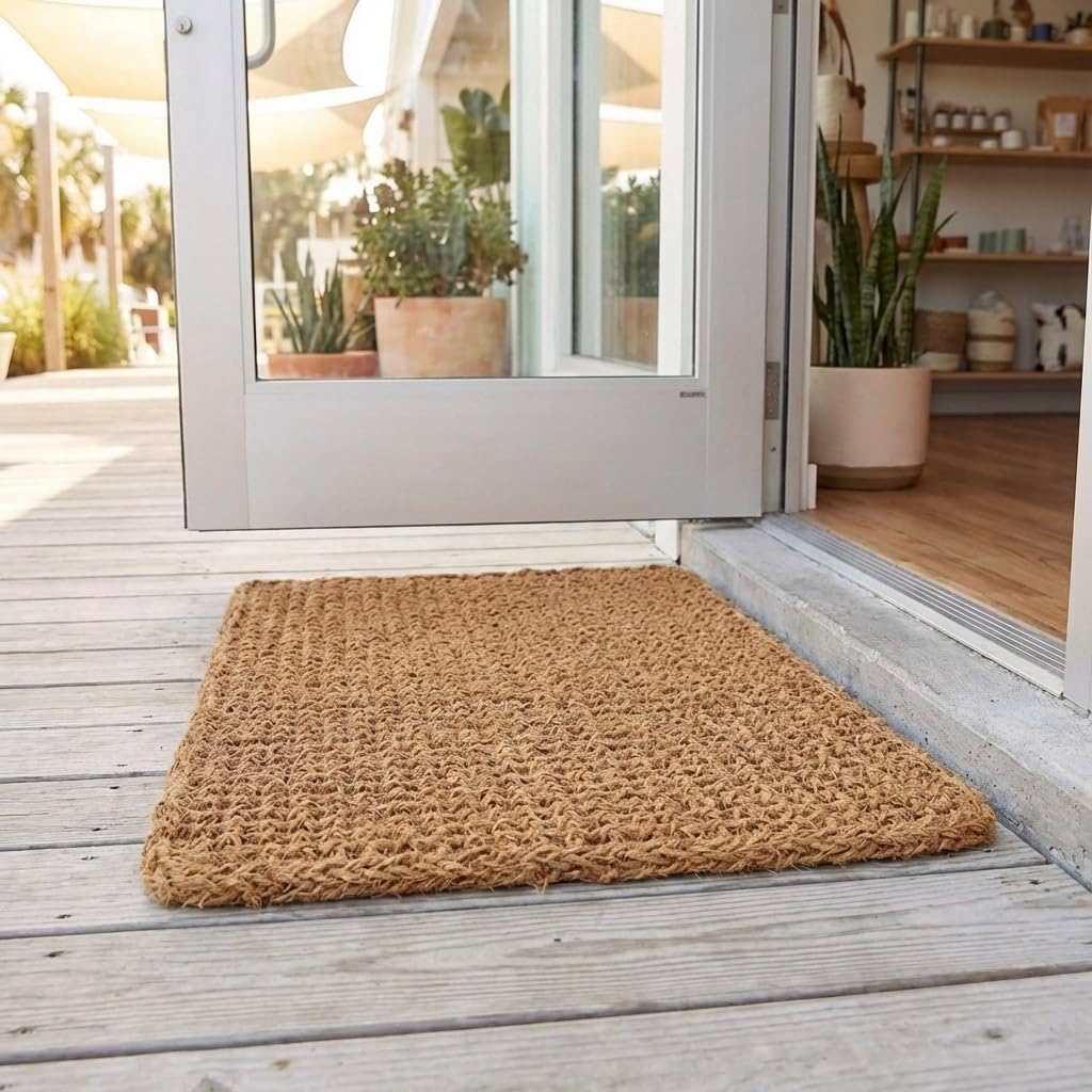Dragon Coir Rectangle Doormat in-use lifestyle view 1 - SKU 1405|1407