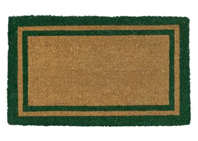 Green Border Coir Doormat with Woven Back - 22" x 36" - detail product view