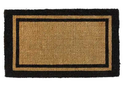 Black Border Coir Doormat with Woven Back - 22" x 36" - entryway product view