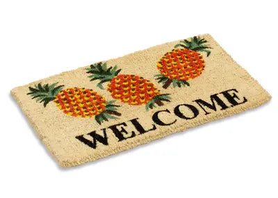 Pineapple Welcome Coir Doormat with Woven Backing - 18" x 30" - entryway product view