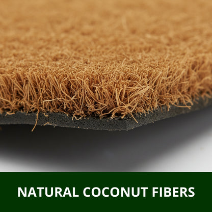 Heavy Duty Coco Coir Doormat with Non-Slip Vinyl Backing, 0.5" Thick - Entryway Mats - Natural & Durable