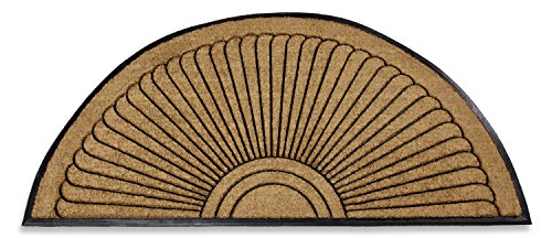 Sun Ray Inlaid Coir Doormat - Half Round