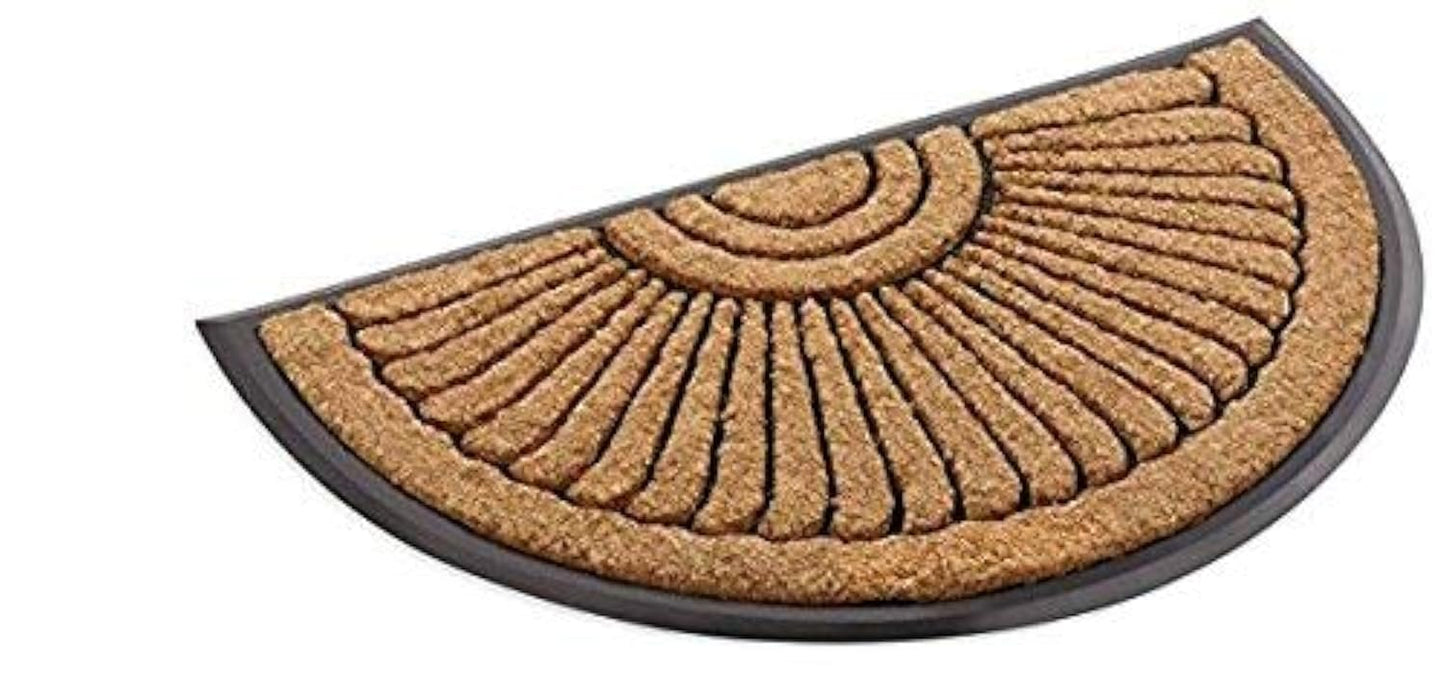 Sun Ray Inlaid Coir Doormat - Half Round