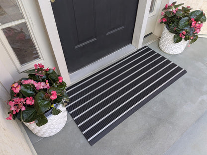 Ecomills Alumat Aluminum Front Door Mat, Heavy-Duty All-Weather Indoor/Outdoor Doormat with Non-Slip Rubber Edge – 17.3" x 27.5"