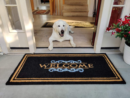Elegant Welcome Coir Doormat with Non-Slip Vinyl Backing - alternate product view