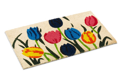 Multi-Tulip Coir Doormat with Non-Slip Vinyl Backing - main product photo