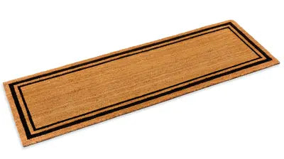 Border Coir Doormat with Non-Slip Vinyl Backing - 24" x 72" / Black - close-up product view - view 1