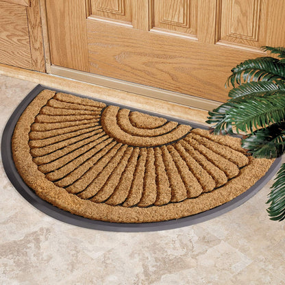 Sun Ray Inlaid Coir Doormat - Half Round