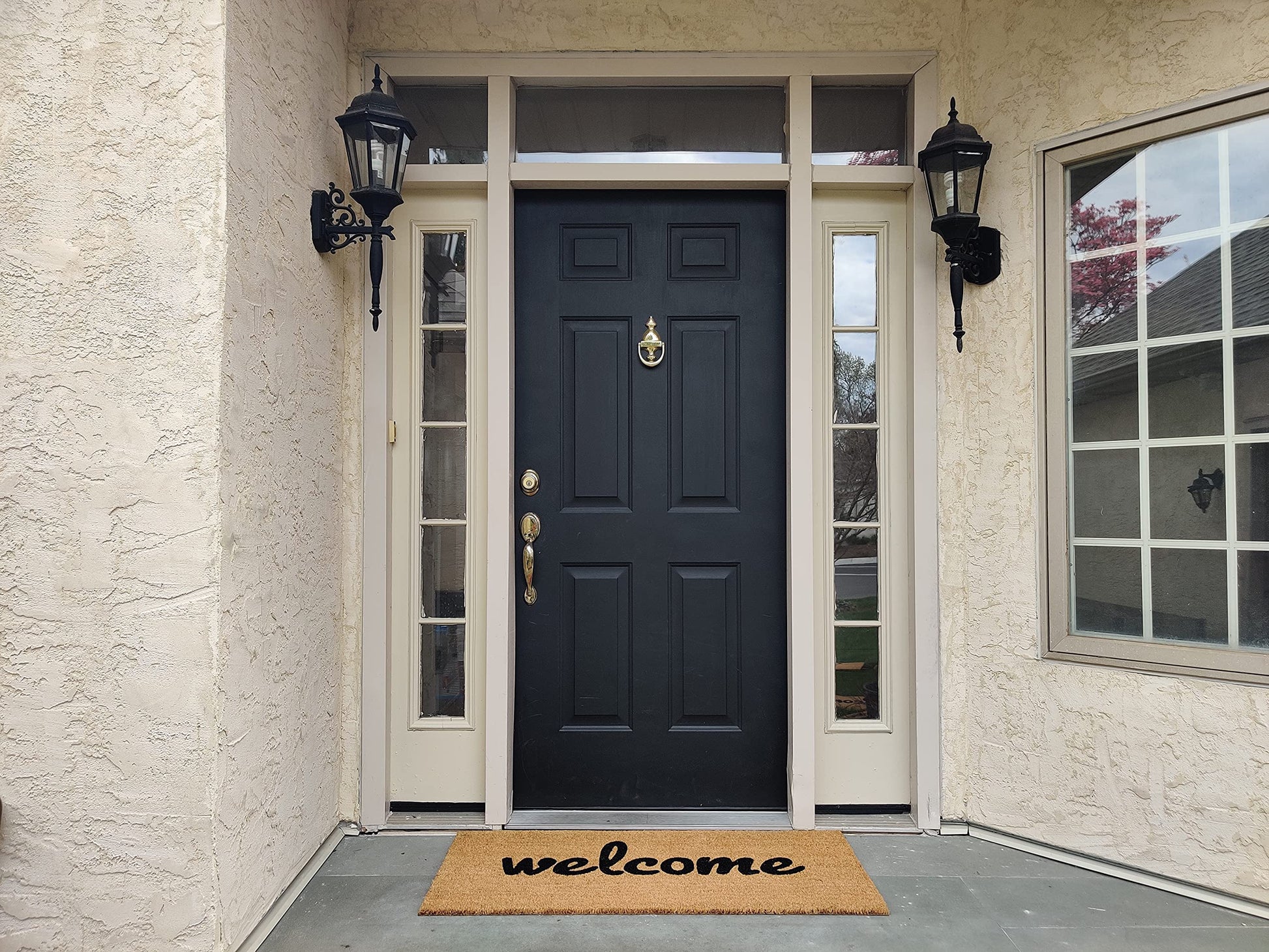 Welcome Coir Doormat with Non-Slip Vinyl Backing - alternate product view
