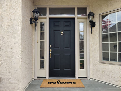 Welcome Coir Doormat with Non-Slip Vinyl Backing - alternate product view