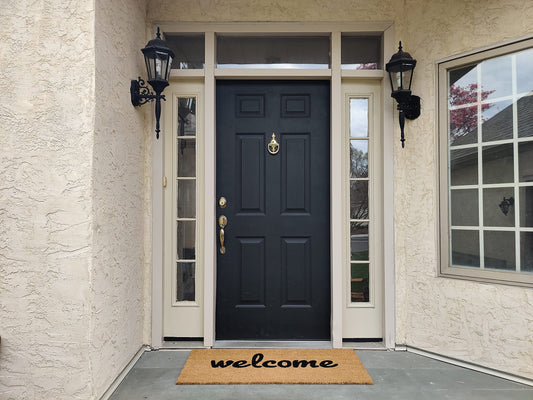 Welcome Coir Doormat with Non-Slip Vinyl Backing - alternate product view