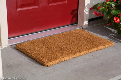 Coco Coir Door Mat with Woven Backing – Extra Thick Heavy-Duty Natural Fiber Entry Mat (Multiple Sizes)