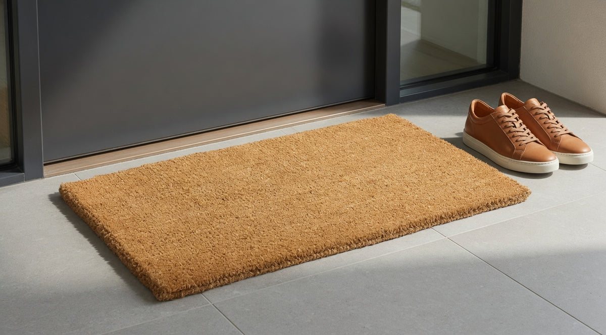 Plain Coir Mat 1 inch Woven Back 18 x 30 - Lifestyle