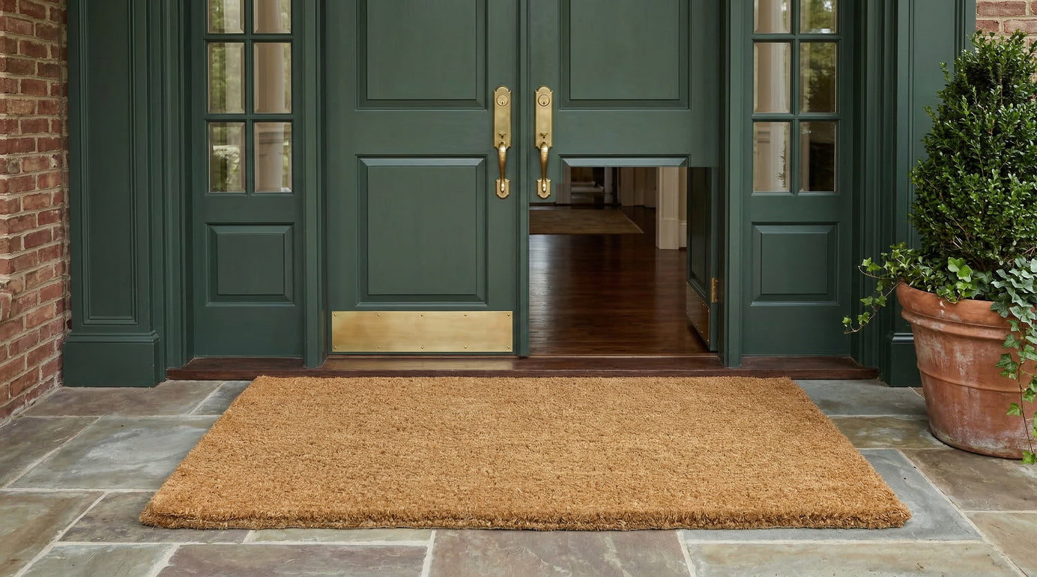 36" x 72" Extra Thick Coco Coir Doormat with Woven Backing - lifestyle entryway view - view 5