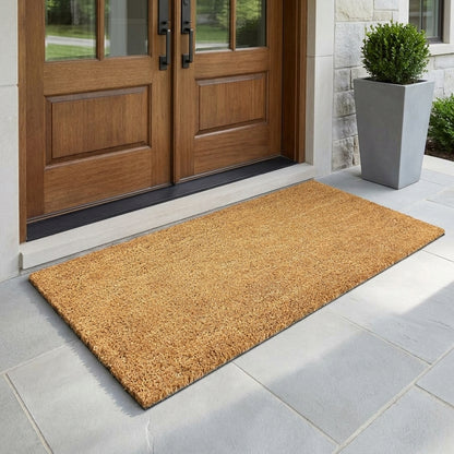 Plain Coir Mat, Vinyl Back, 36 x 72 lifestyle image at double front door - SKU 405