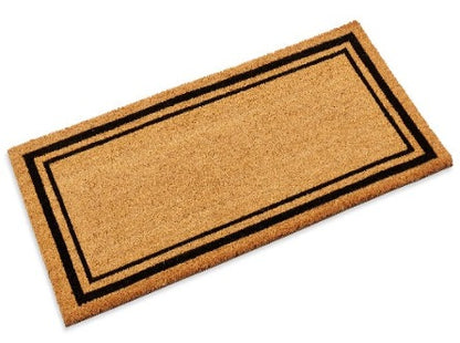 Double Black Border Coco mat with vinyl backing, low clearance, 1/2" Thick