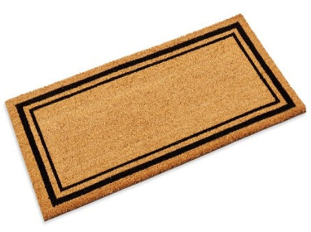 Double Black Border Coco mat with vinyl backing, low clearance, 1/2" Thick