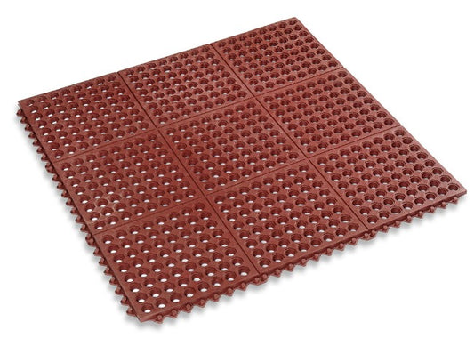 anti fatigue interlocking mat red