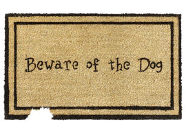 beware of the dog doormat front
