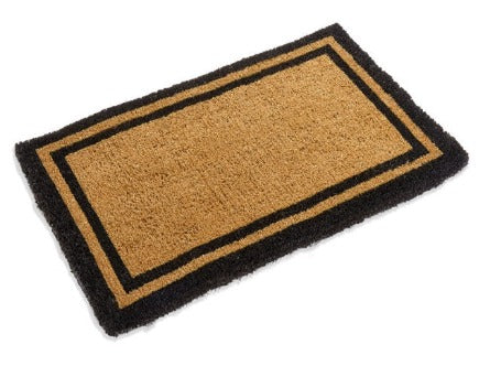 Black Border Coir Doormat with Woven Back - Thumbnail 2