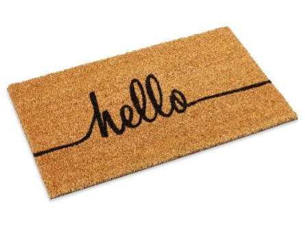 Cursive Hello Coir Doormat