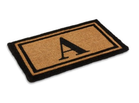 Bordered Monogram Coir Doormat